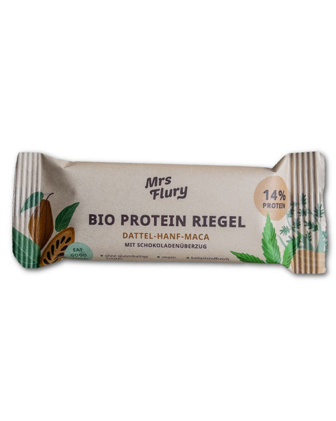 Bio Protein Riegel Hanf-Maca 14% PROTEIN mit Schokoladenüberzug 42 g