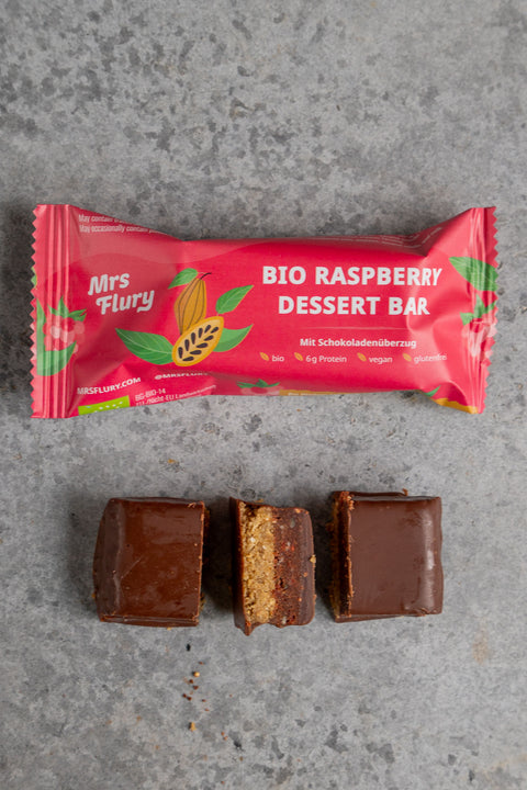 Bio Raspberry Dessert Bar 50 g 3 Boxen à je 12 Stück (Total 36 Stück) ⚠️ hitzeempfindlich