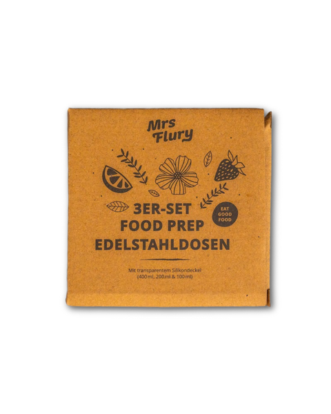 3er Set Food Prep Edelstahldosen
