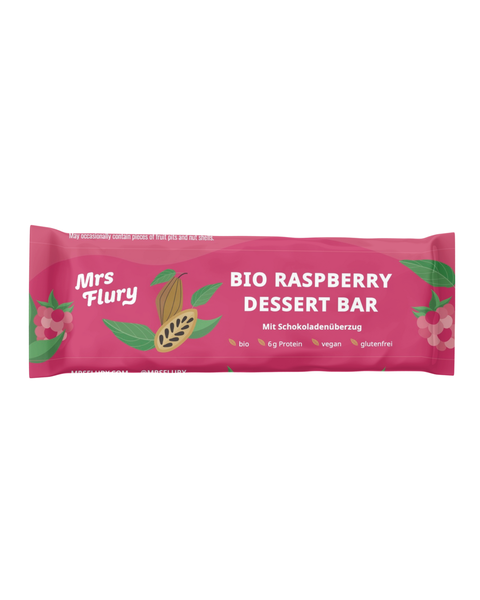 Bio Raspberry Dessert Bar 50 g fruchtig, schokoladig, vegan & natürlich gut