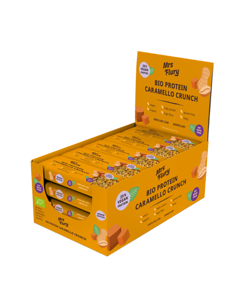 Bio Protein Caramello Crunch Riegel 30 g Box mit 15 Stück