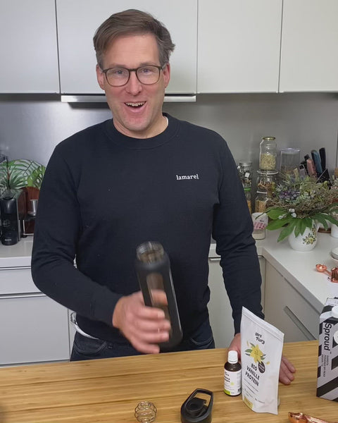 Glas Shaker 700 ml - Trinkflasche aus Glas mit Silikonschutz