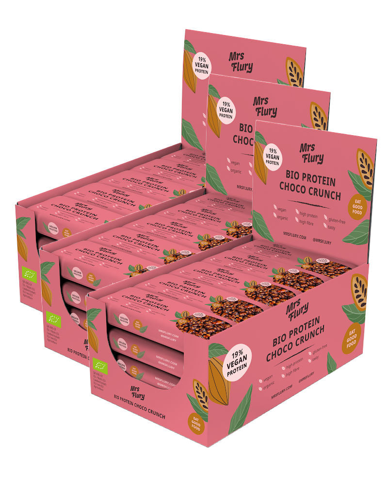 3 Boxen Bio Choco Crunch Riegel 3 * 15 Stück à 30g – Mrs Flury Shop CH