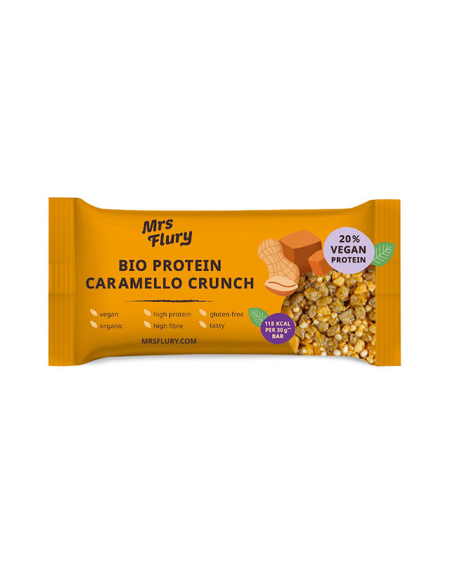 Bio Protein Caramello Crunch Riegel 30 g – Mrs Flury Shop CH