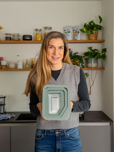 3er Meal Prep Boxen-Set aus Edelstahl mit Glasdeckel