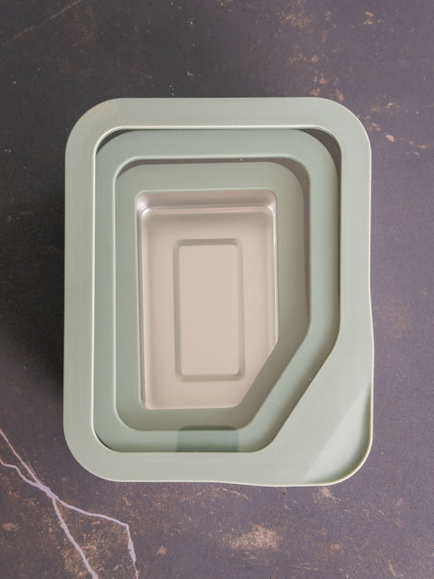 3er Meal Prep Boxen-Set aus Edelstahl mit Glasdeckel