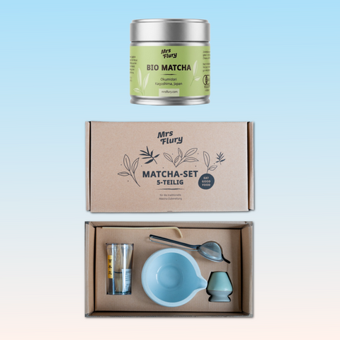 Matcha-Bundle (1 Bio Matcha Okumidori 30g + Matcha-Set 5-teilig)