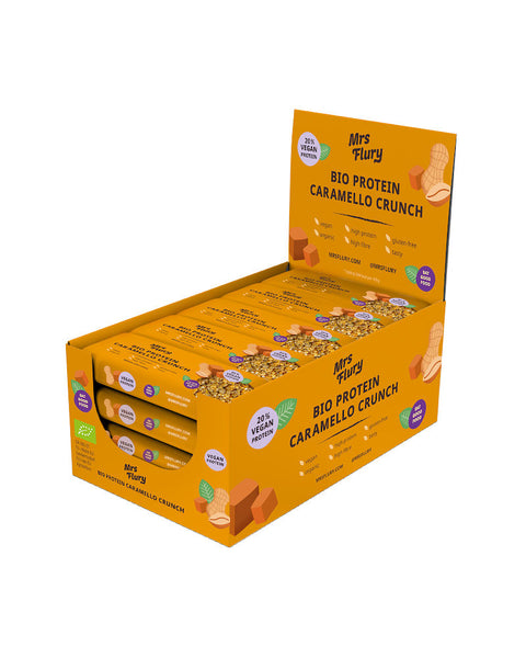 Bio Protein Caramello Crunch Riegel 30 g Box mit 15 Stück